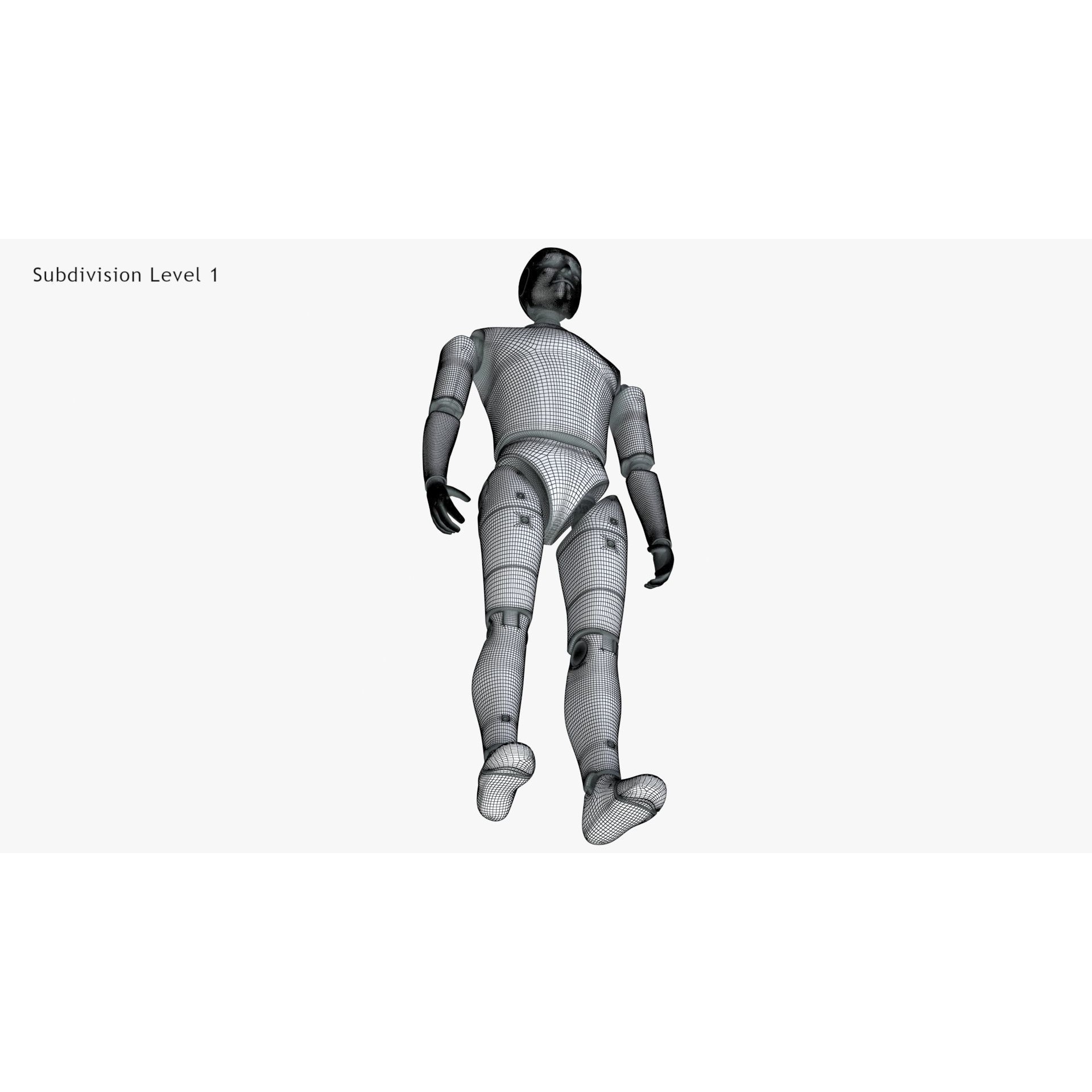 Male Crash Test Dummy - Low-Poly Game-Ready 3D Model - View 26