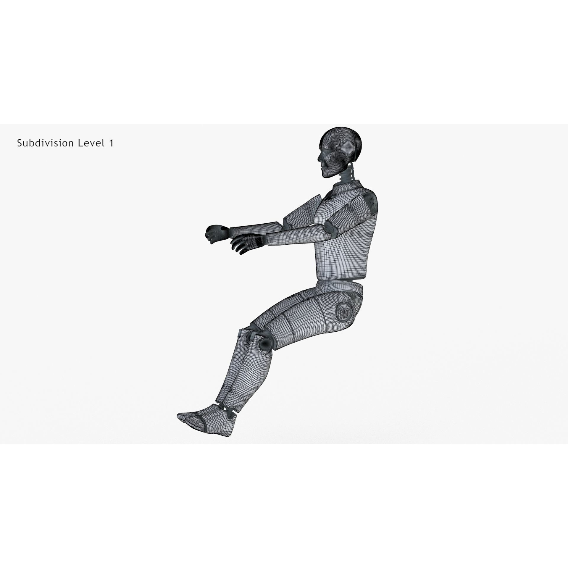 Male Crash Test Dummy - Low-Poly Game-Ready 3D Model - View 27