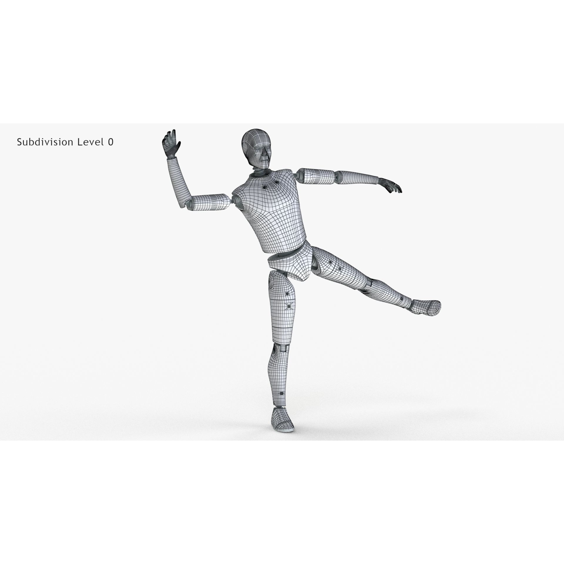 Male Crash Test Dummy - Low-Poly Game-Ready 3D Model - View 28