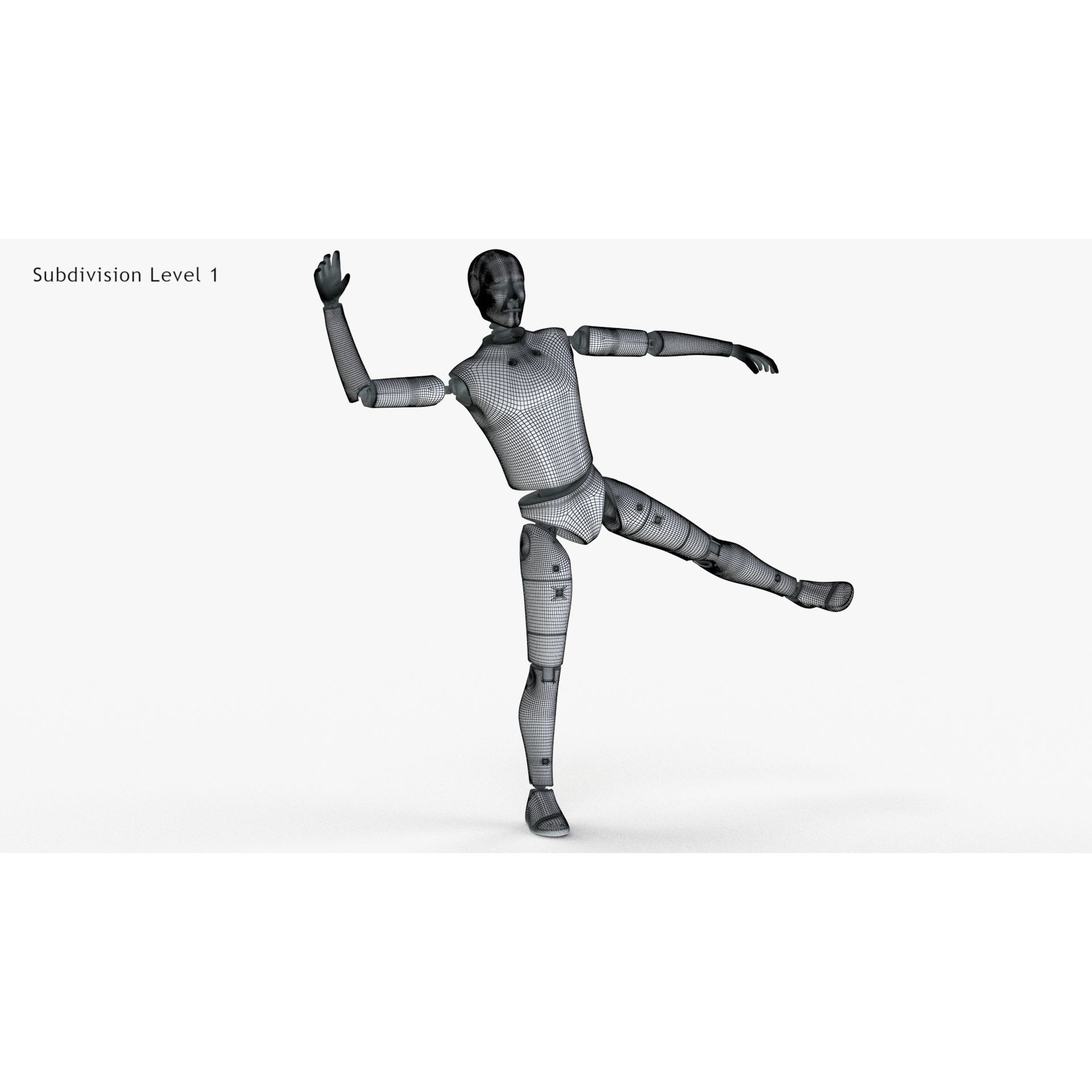 Male Crash Test Dummy - Low-Poly Game-Ready 3D Model - View 29