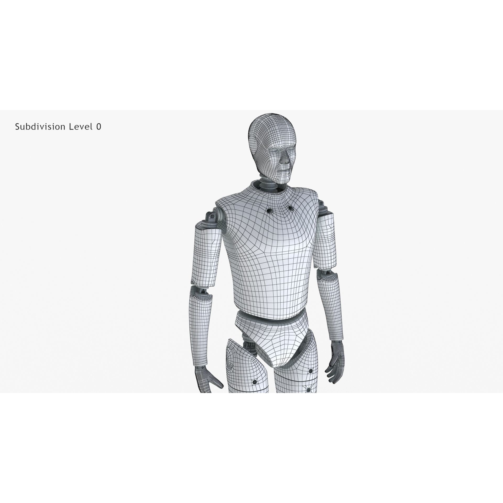 Male Crash Test Dummy - Low-Poly Game-Ready 3D Model - View 30