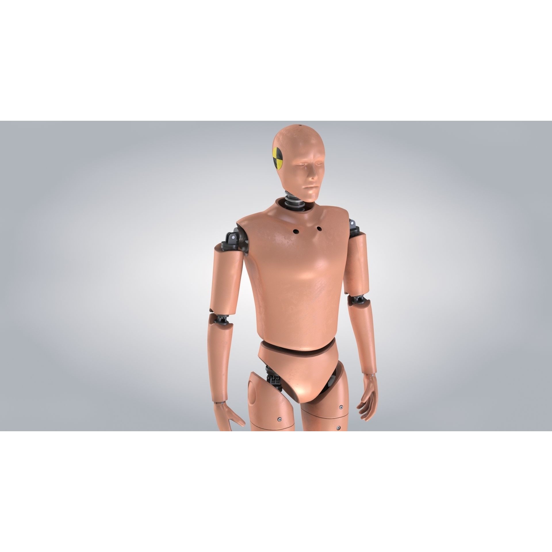 Male Crash Test Dummy - Low-Poly Game-Ready 3D Model - View 8