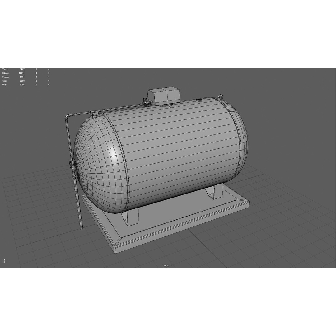Gas Tank 3D Model – Low Poly Game Ready Asset, PBR Textures