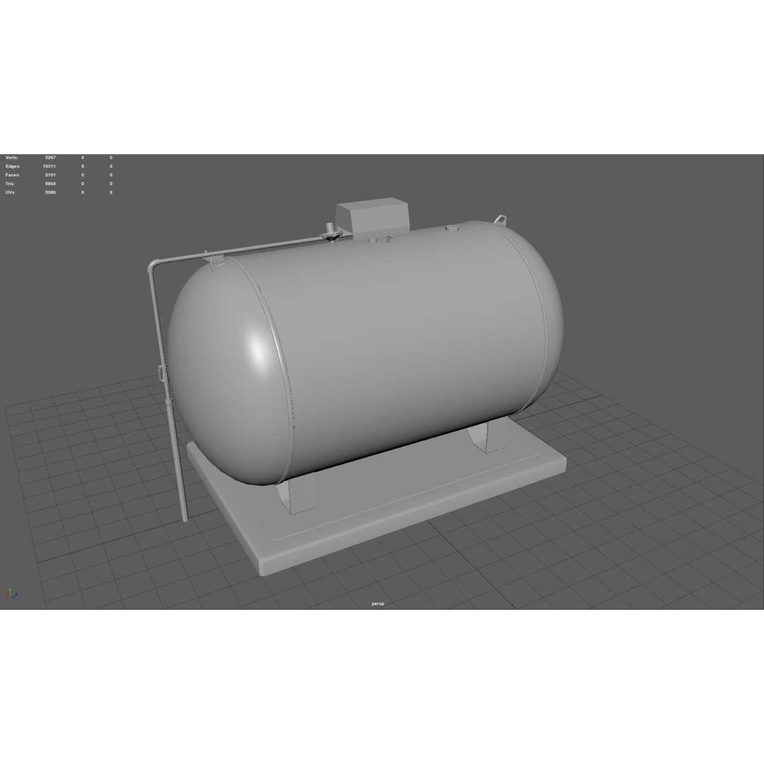 Gas Tank 3D Model – Low Poly Game Ready Asset, PBR Textures - View 5