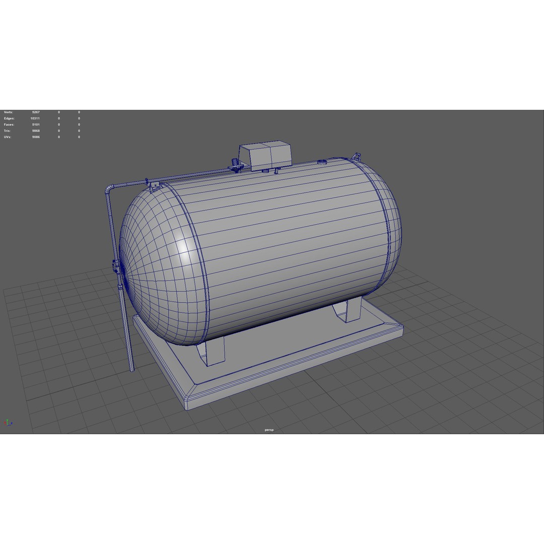 Gas Tank 3D Model – Low Poly Game Ready Asset, PBR Textures - View 6