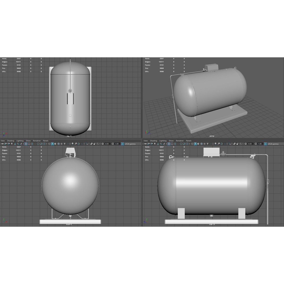 Gas Tank 3D Model – Low Poly Game Ready Asset, PBR Textures - View 8