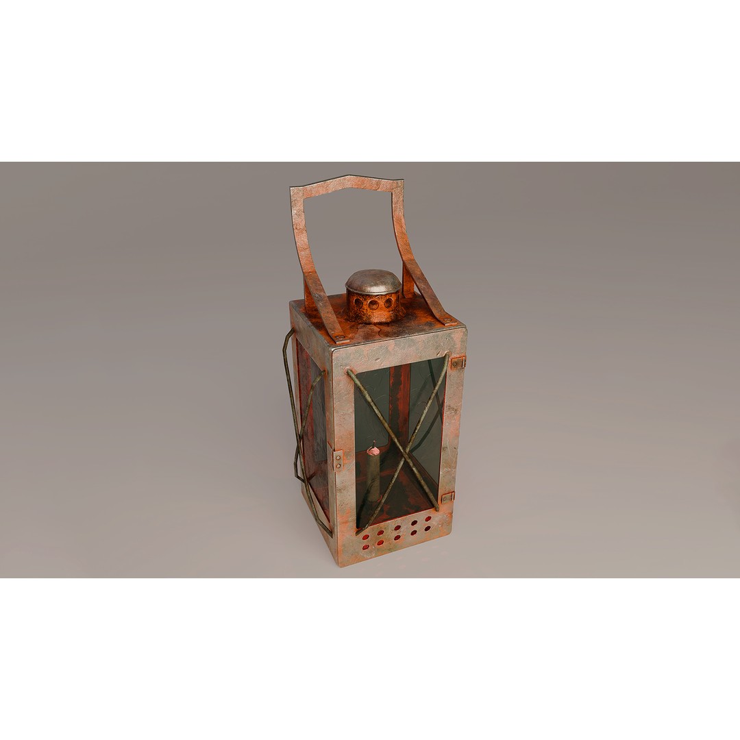 Soviet Railway Lantern 3D Model – Low Poly PBR Game Asset, FBX - View 10