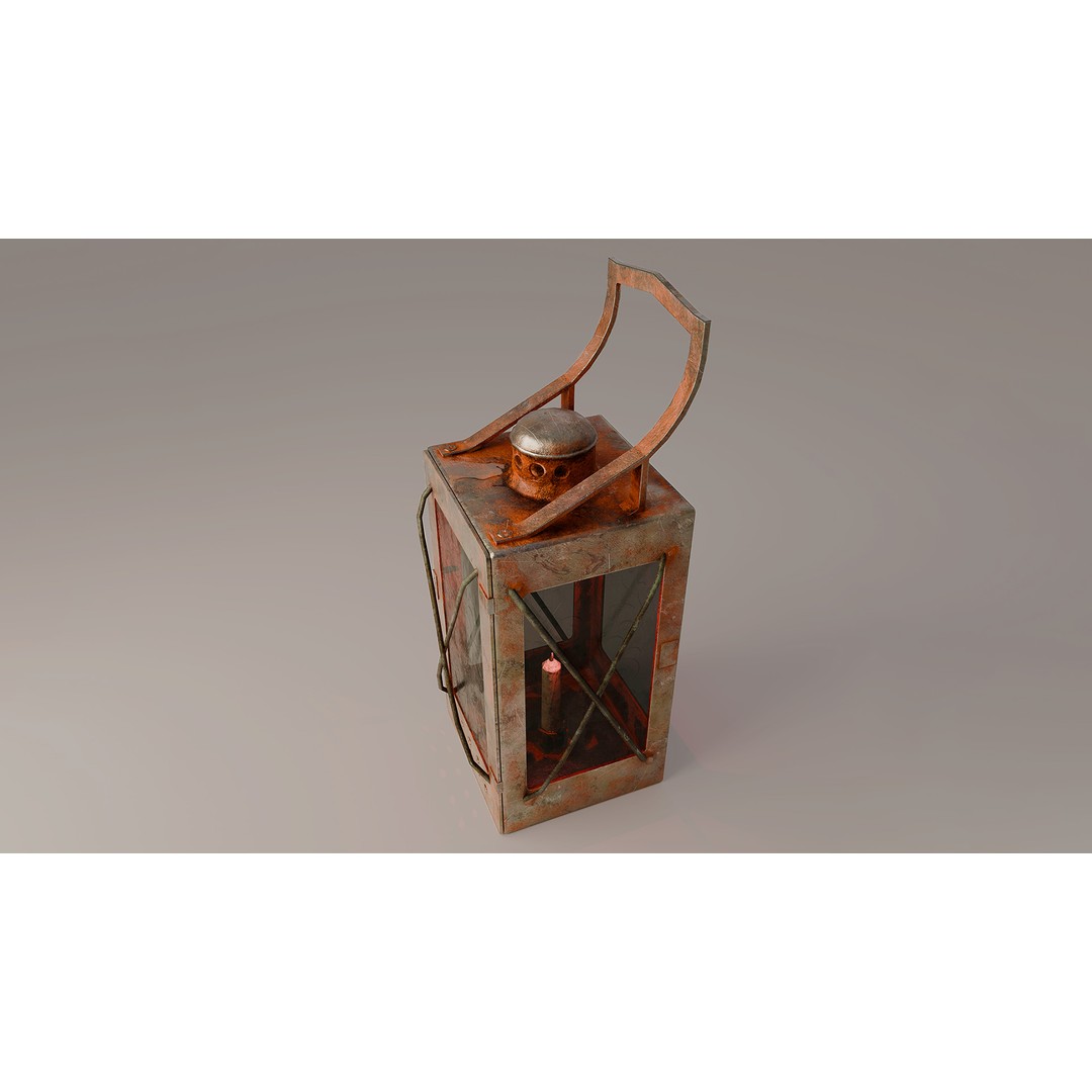 Soviet Railway Lantern 3D Model – Low Poly PBR Game Asset, FBX - View 11