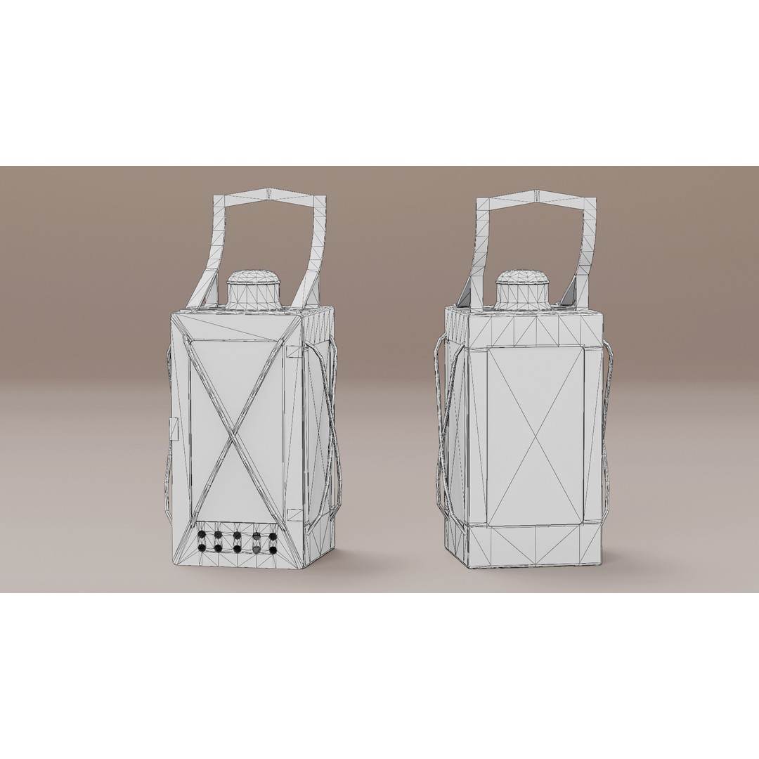 Soviet Railway Lantern 3D Model – Low Poly PBR Game Asset, FBX - View 12