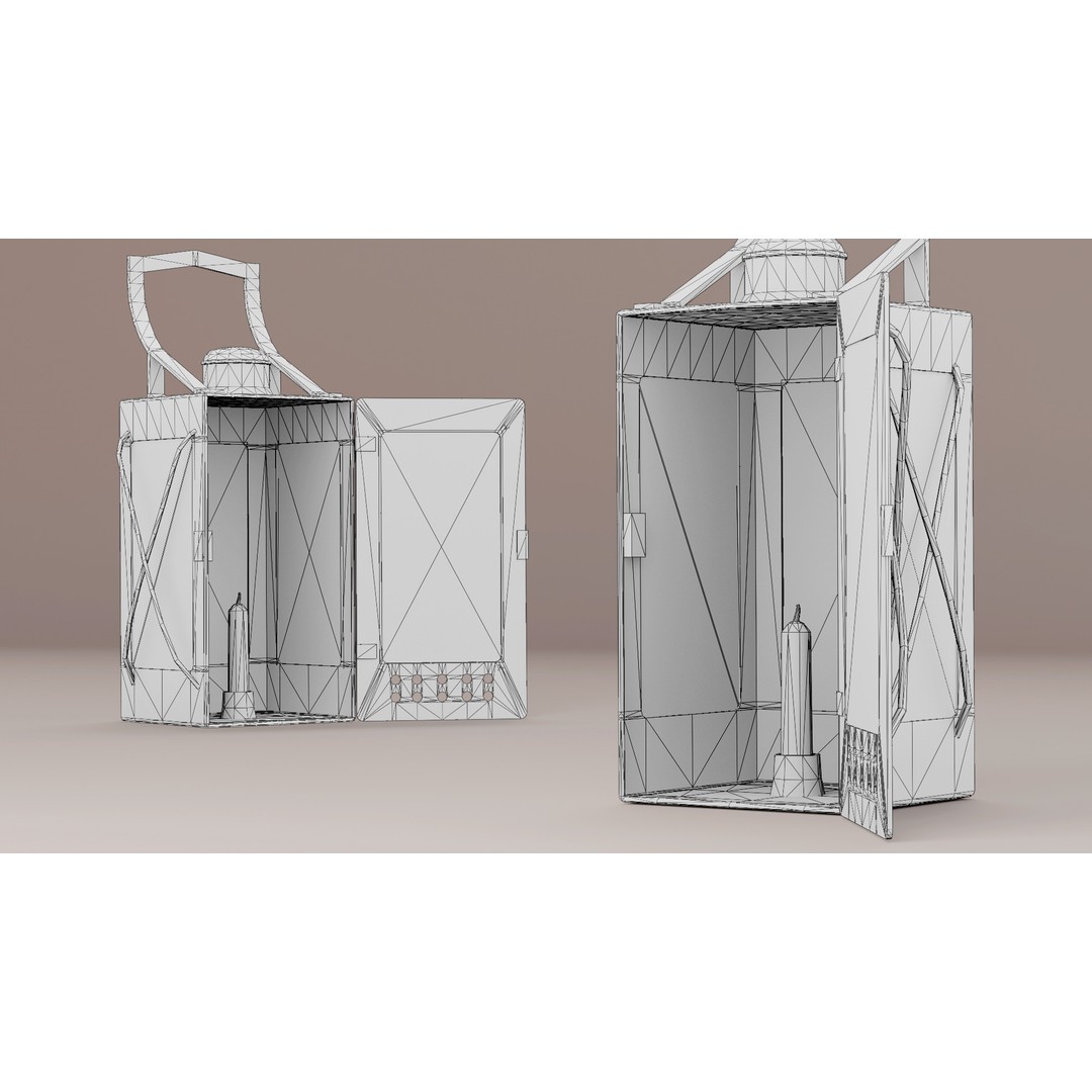 Soviet Railway Lantern 3D Model – Low Poly PBR Game Asset, FBX - View 13