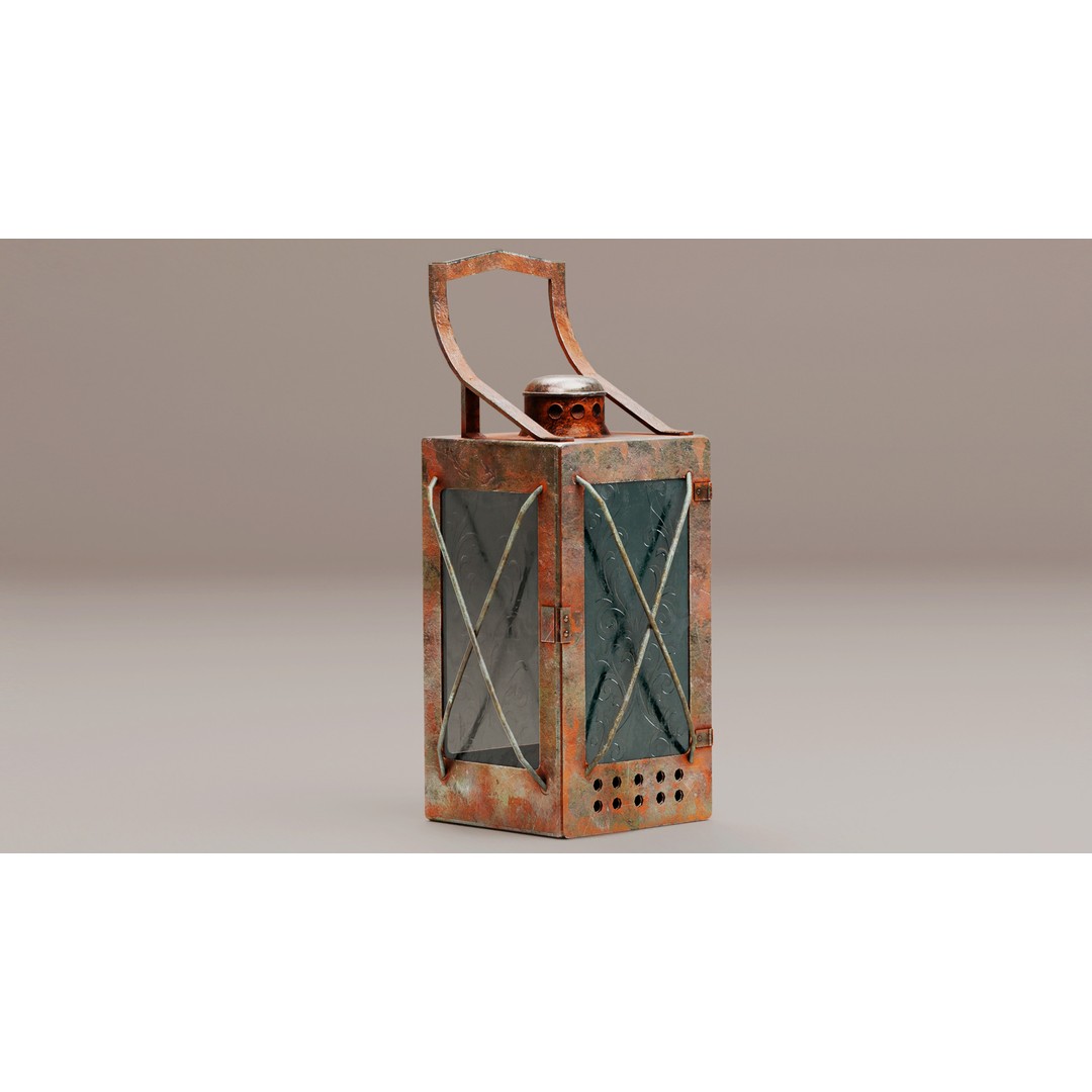 Soviet Railway Lantern 3D Model – Low Poly PBR Game Asset, FBX - View 3