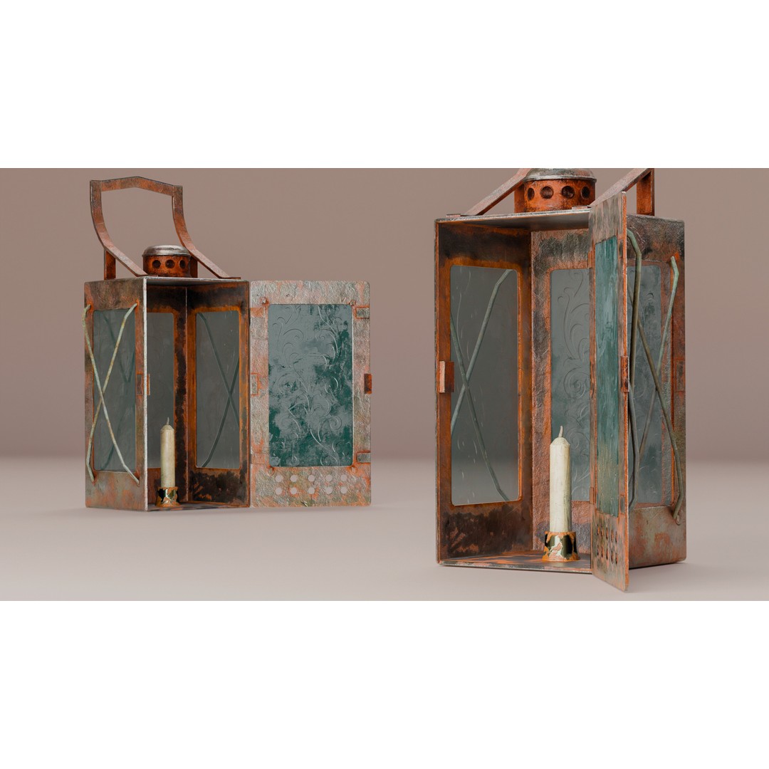 Soviet Railway Lantern 3D Model – Low Poly PBR Game Asset, FBX - View 6