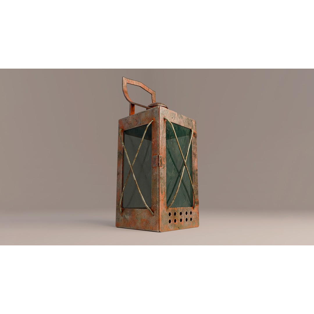 Soviet Railway Lantern 3D Model – Low Poly PBR Game Asset, FBX - View 8