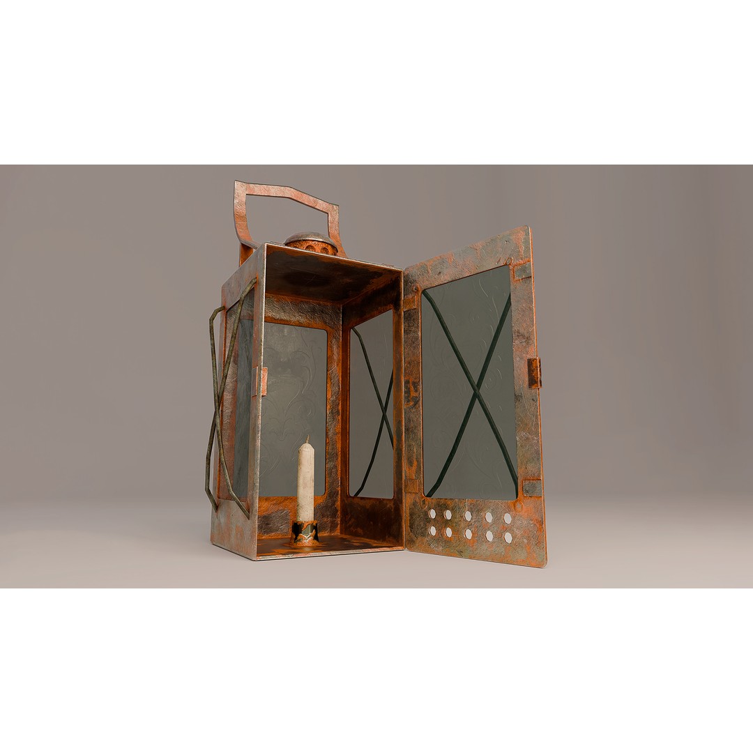 Soviet Railway Lantern 3D Model – Low Poly PBR Game Asset, FBX - View 9