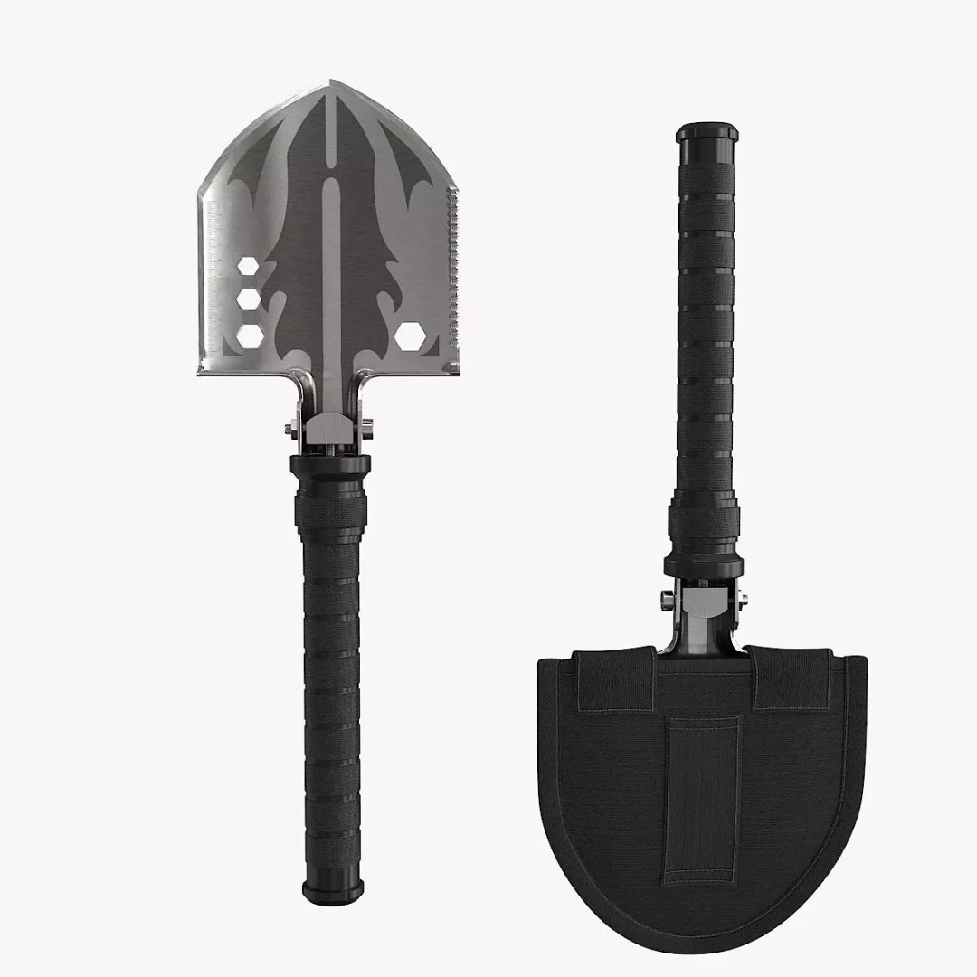 Multifunctional Shovel 3D Model – Low Poly PBR Game Asset, FBX - View 2