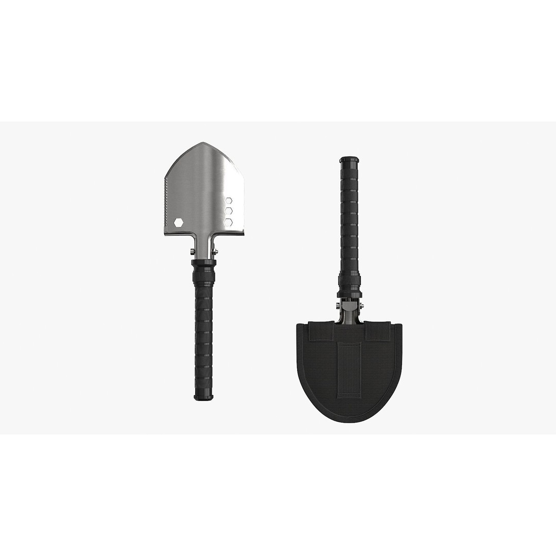 Multifunctional Shovel 3D Model – Low Poly PBR Game Asset, FBX - View 3