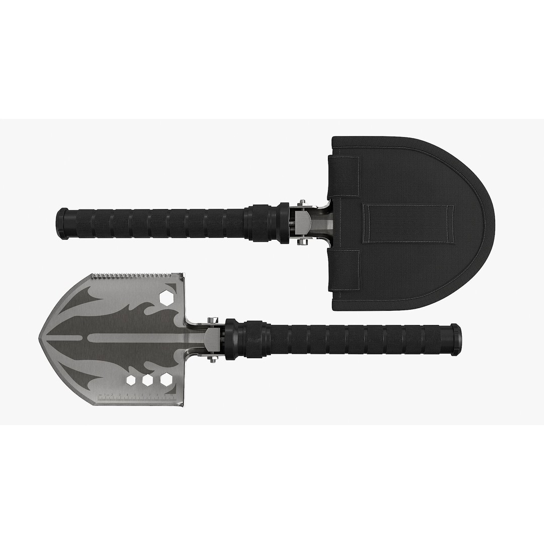 Multifunctional Shovel 3D Model – Low Poly PBR Game Asset, FBX - View 4