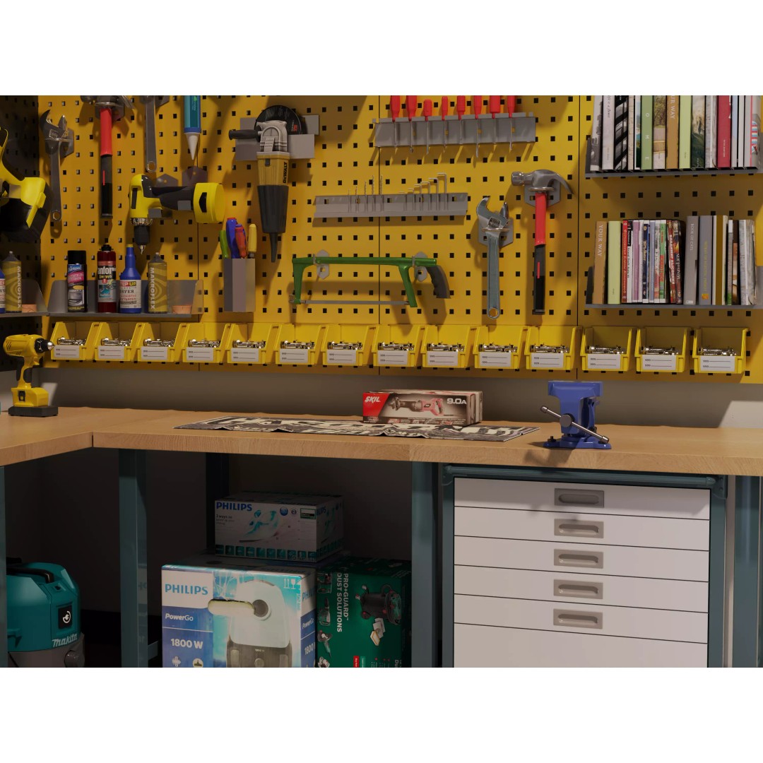 Ultimate Garage Workshop 3D Model – Professional L-Shaped Workbench, FBX, OBJ - View 4