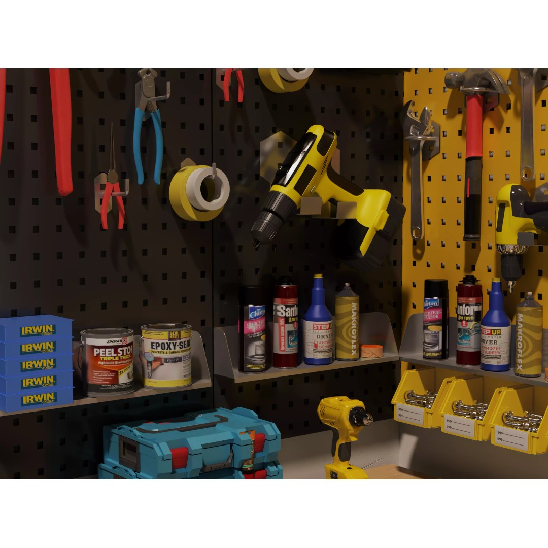 Ultimate Garage Workshop 3D Model – Professional L-Shaped Workbench, FBX, OBJ - View 5