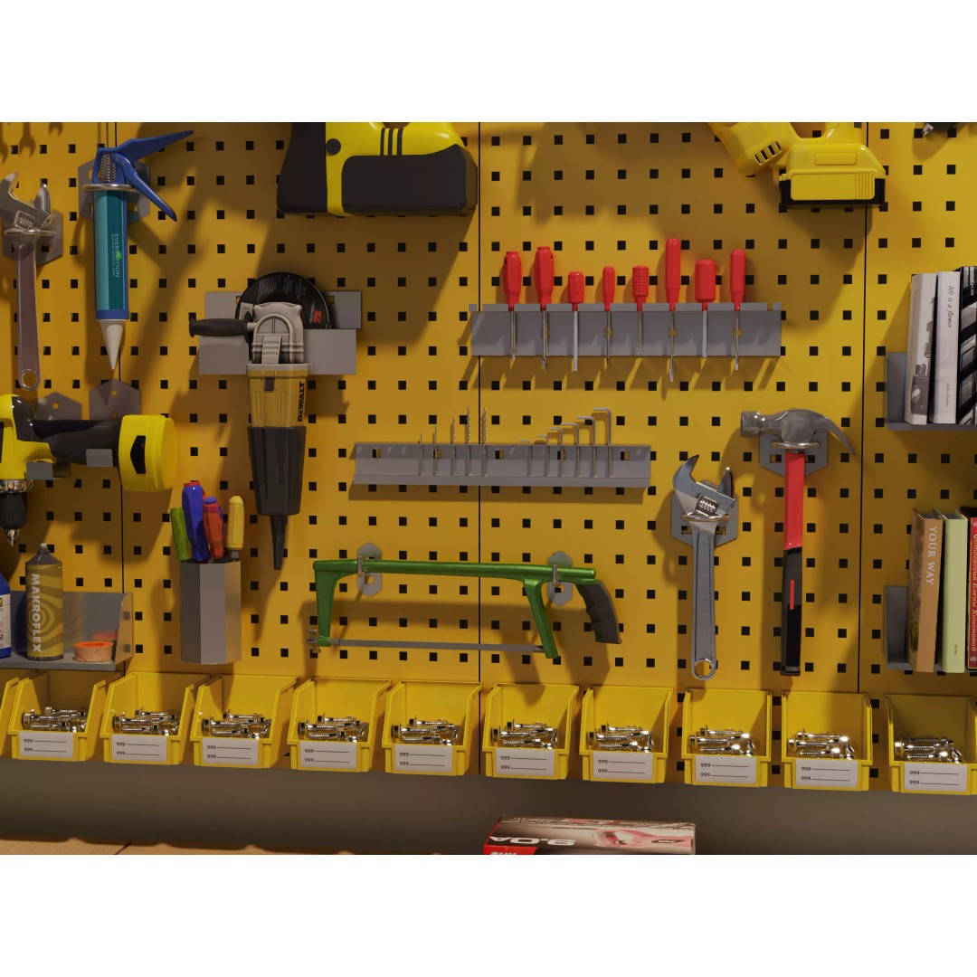 Ultimate Garage Workshop 3D Model – Professional L-Shaped Workbench, FBX, OBJ - View 6