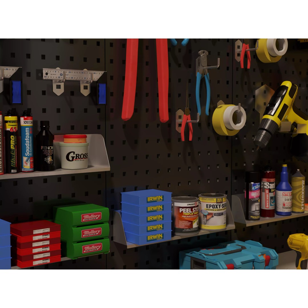Ultimate Garage Workshop 3D Model – Professional L-Shaped Workbench, FBX, OBJ - View 7