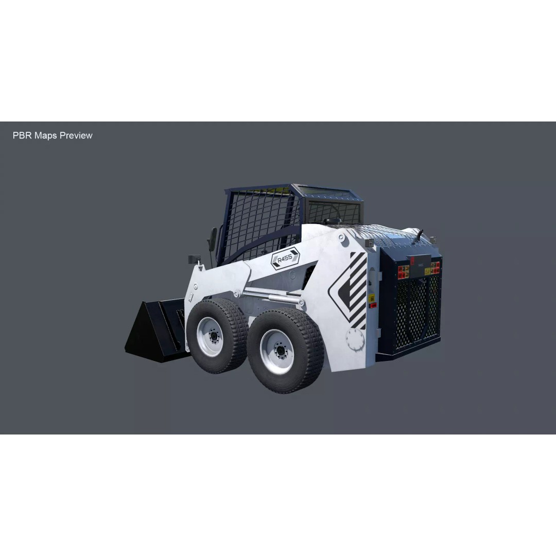 Skid Steer Loader 3D Model – Detailed Industrial Vehicle, PBR - View 10