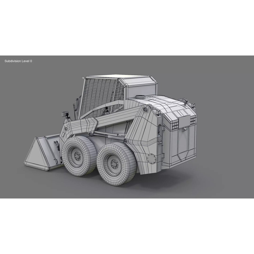 Skid Steer Loader 3D Model – Detailed Industrial Vehicle, PBR - View 15