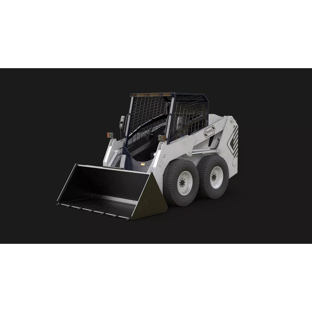 Skid Steer Loader 3D Model – Detailed Industrial Vehicle, PBR - View 2