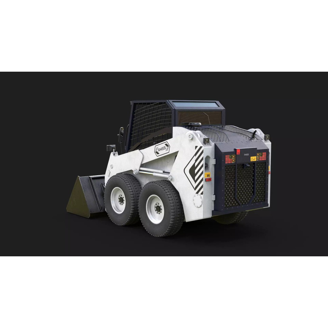 Skid Steer Loader 3D Model – Detailed Industrial Vehicle, PBR - View 4