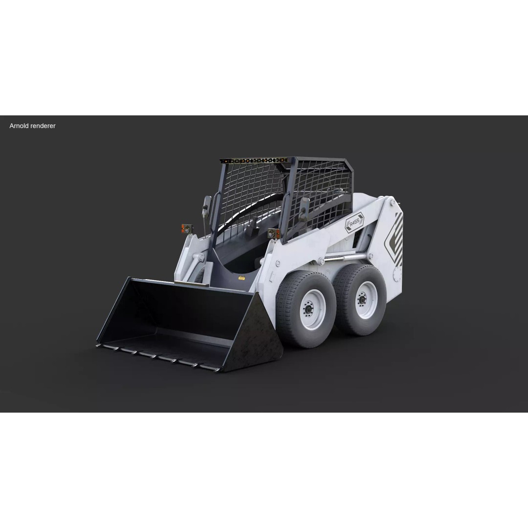 Skid Steer Loader 3D Model – Detailed Industrial Vehicle, PBR - View 8