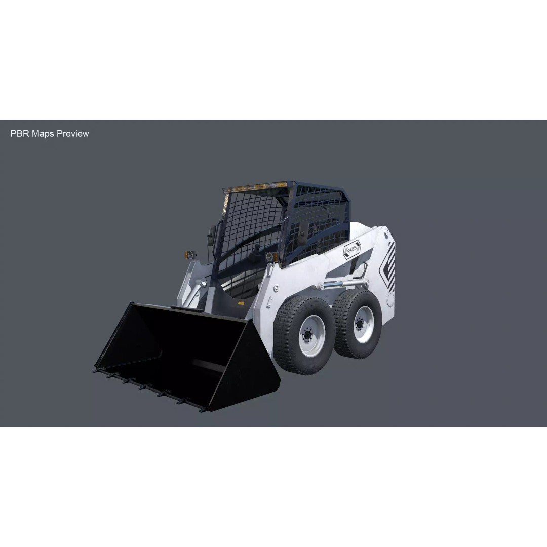 Skid Steer Loader 3D Model – Detailed Industrial Vehicle, PBR - View 9