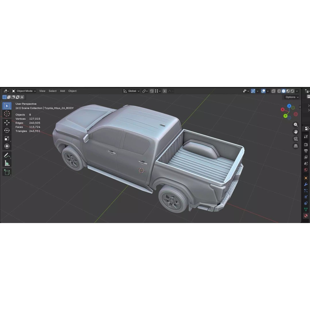 Toyota Hilux 2026 BEV 3D Model – High Poly Game-Ready Asset, FBX, OBJ - View 11
