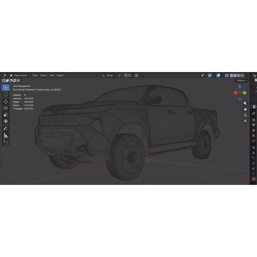 Toyota Hilux 2026 BEV 3D Model – High Poly Game-Ready Asset, FBX, OBJ - View 14