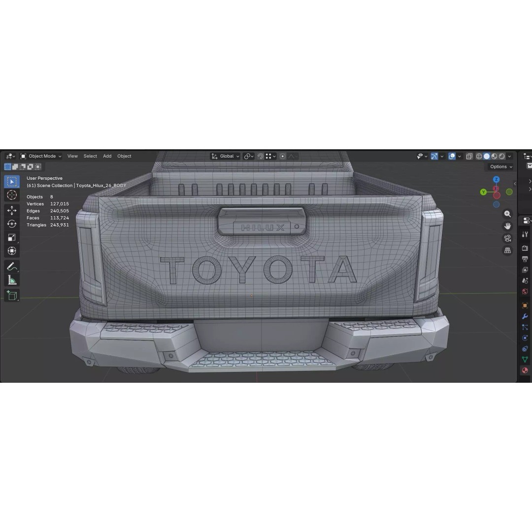 Toyota Hilux 2026 BEV 3D Model – High Poly Game-Ready Asset, FBX, OBJ - View 16