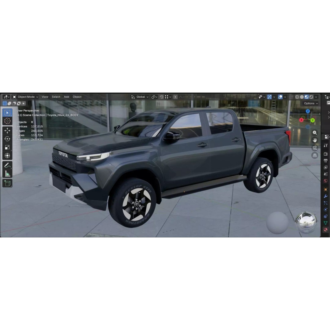 Toyota Hilux 2026 BEV 3D Model – High Poly Game-Ready Asset, FBX, OBJ - View 17