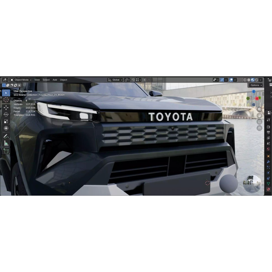 Toyota Hilux 2026 BEV 3D Model – High Poly Game-Ready Asset, FBX, OBJ - View 18