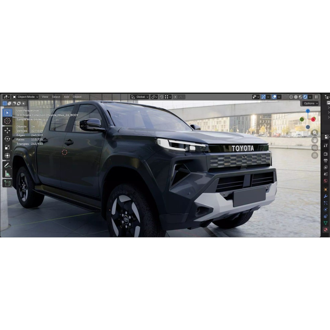 Toyota Hilux 2026 BEV 3D Model – High Poly Game-Ready Asset, FBX, OBJ - View 5