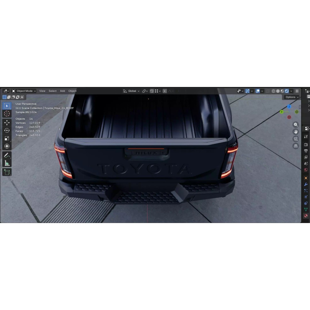 Toyota Hilux 2026 BEV 3D Model – High Poly Game-Ready Asset, FBX, OBJ - View 6