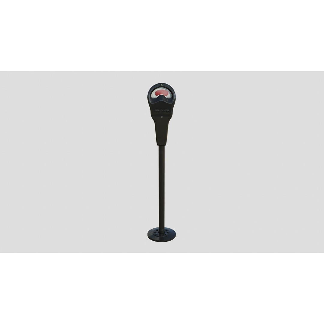 Parking Meter 3D Model – Low Poly Urban Asset, FBX, Blender - View 11