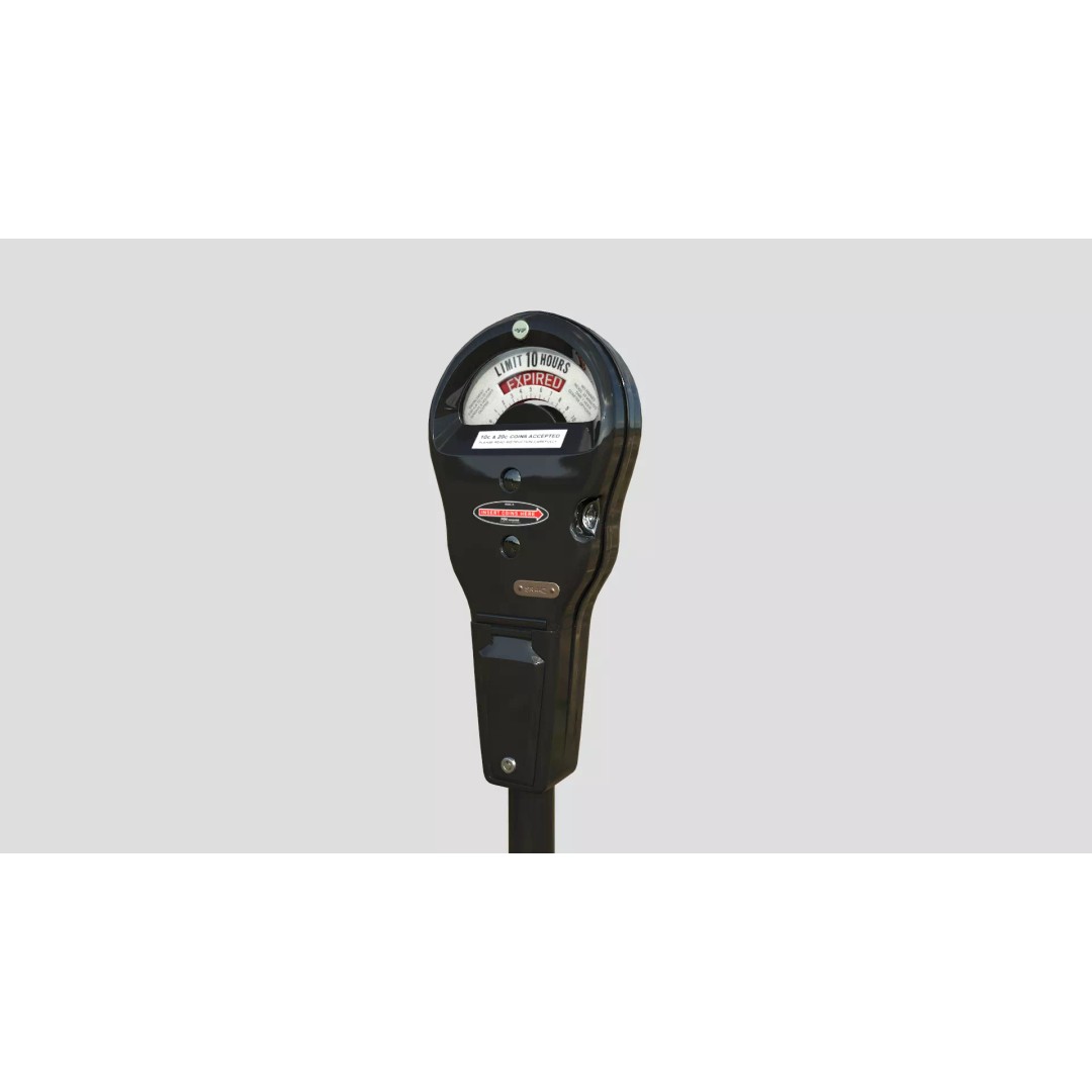 Parking Meter 3D Model – Low Poly Urban Asset, FBX, Blender - View 2