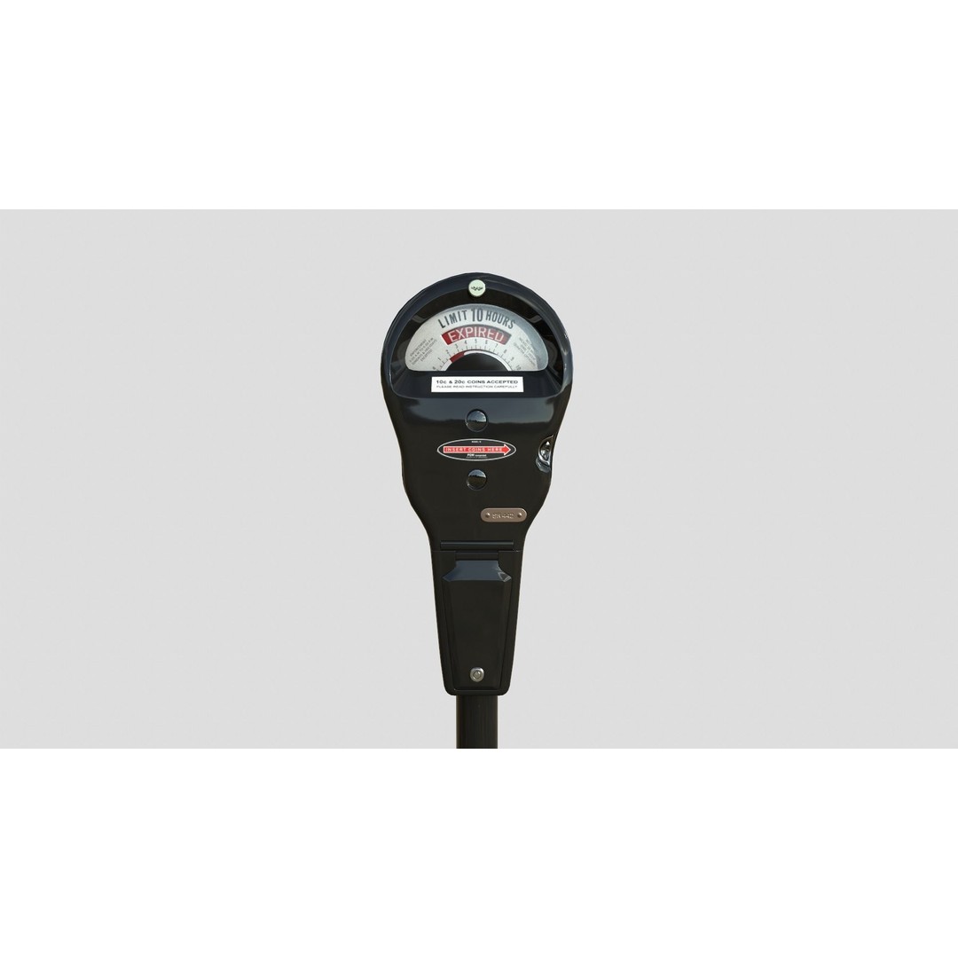 Parking Meter 3D Model – Low Poly Urban Asset, FBX, Blender - View 3