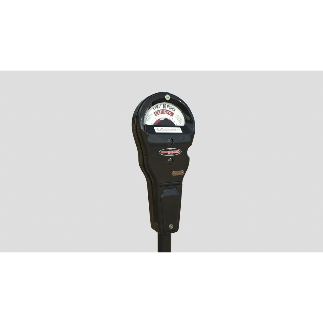 Parking Meter 3D Model – Low Poly Urban Asset, FBX, Blender - View 4