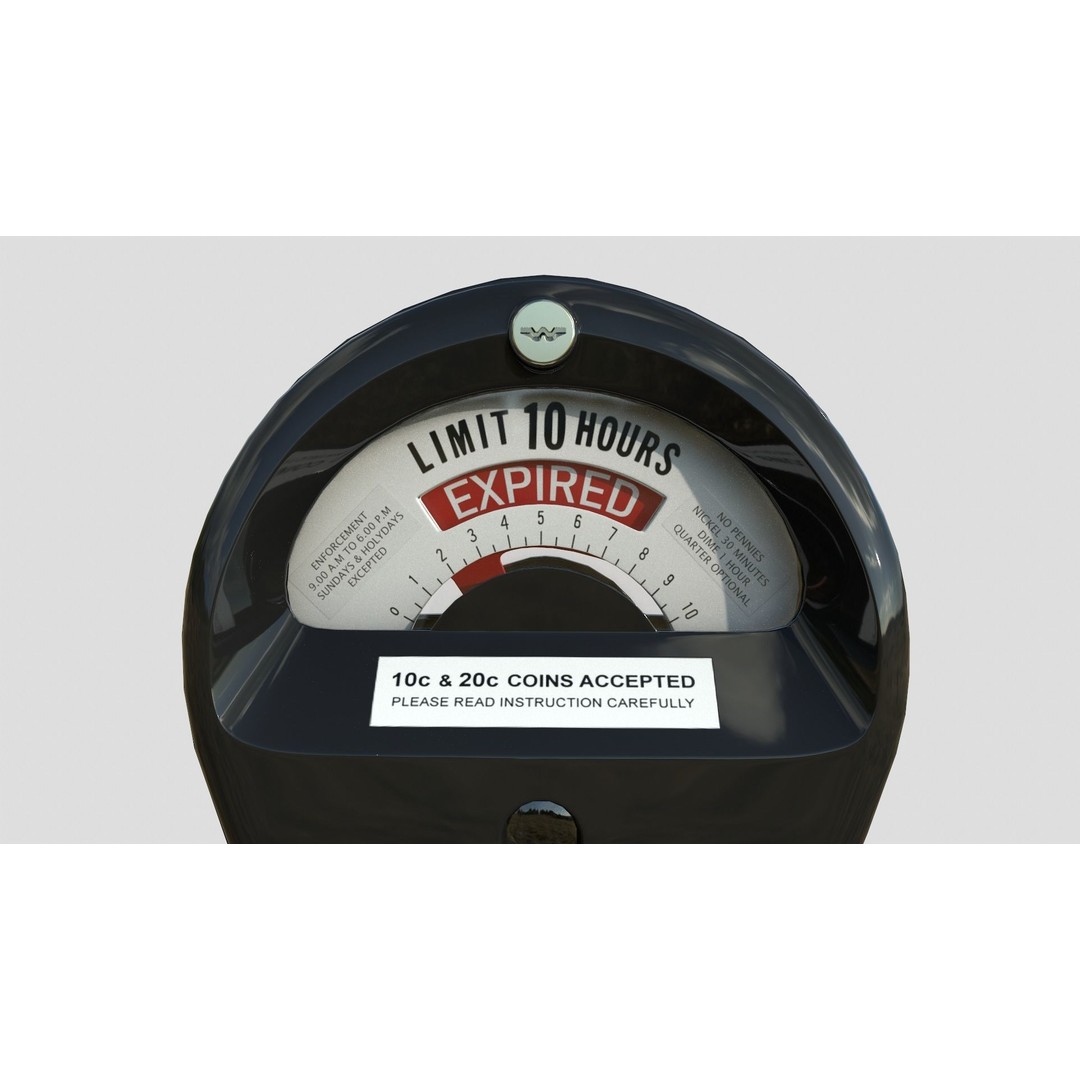 Parking Meter 3D Model – Low Poly Urban Asset, FBX, Blender - View 7