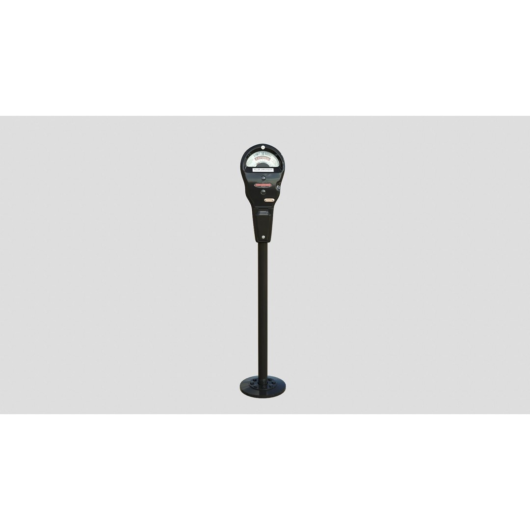 Parking Meter 3D Model – Low Poly Urban Asset, FBX, Blender - View 9