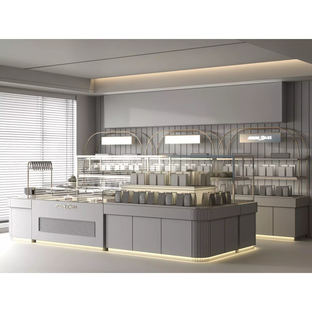 Modern Bakery Display Counter 3D Model – Low Poly Rigged Interior Asset, FBX
