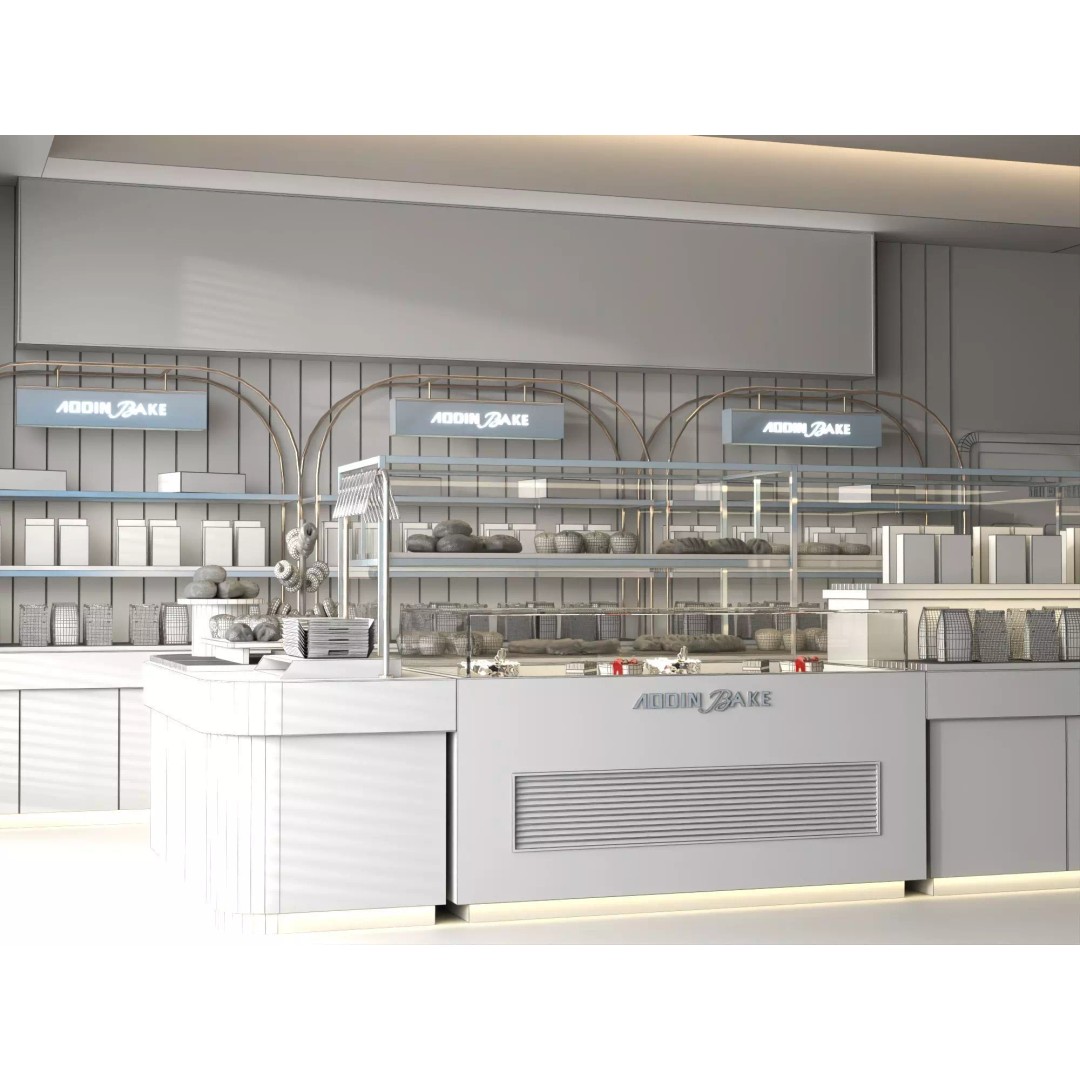 Modern Bakery Display Counter 3D Model – Low Poly Rigged Interior Asset, FBX - View 16