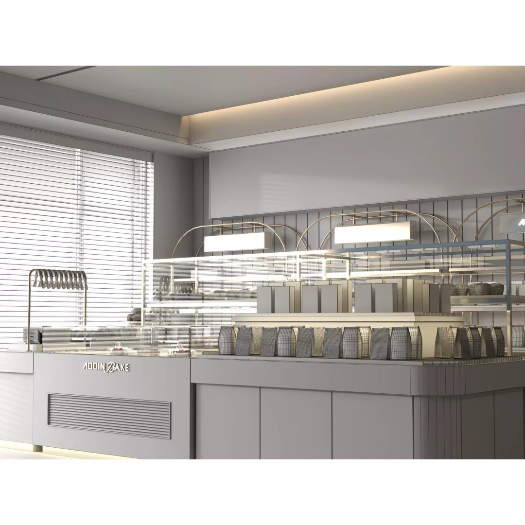 Modern Bakery Display Counter 3D Model – Low Poly Rigged Interior Asset, FBX - View 18