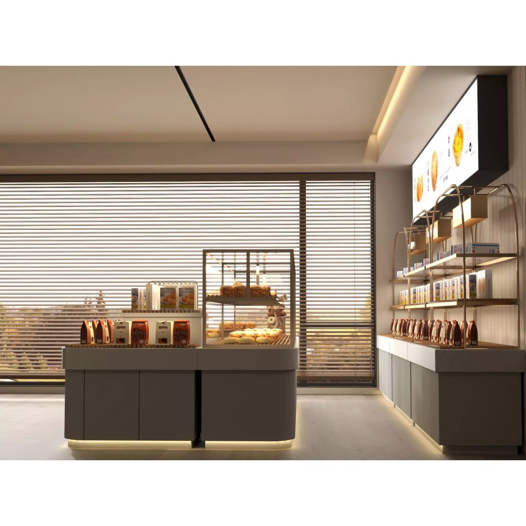 Modern Bakery Display Counter 3D Model – Low Poly Rigged Interior Asset, FBX - View 4