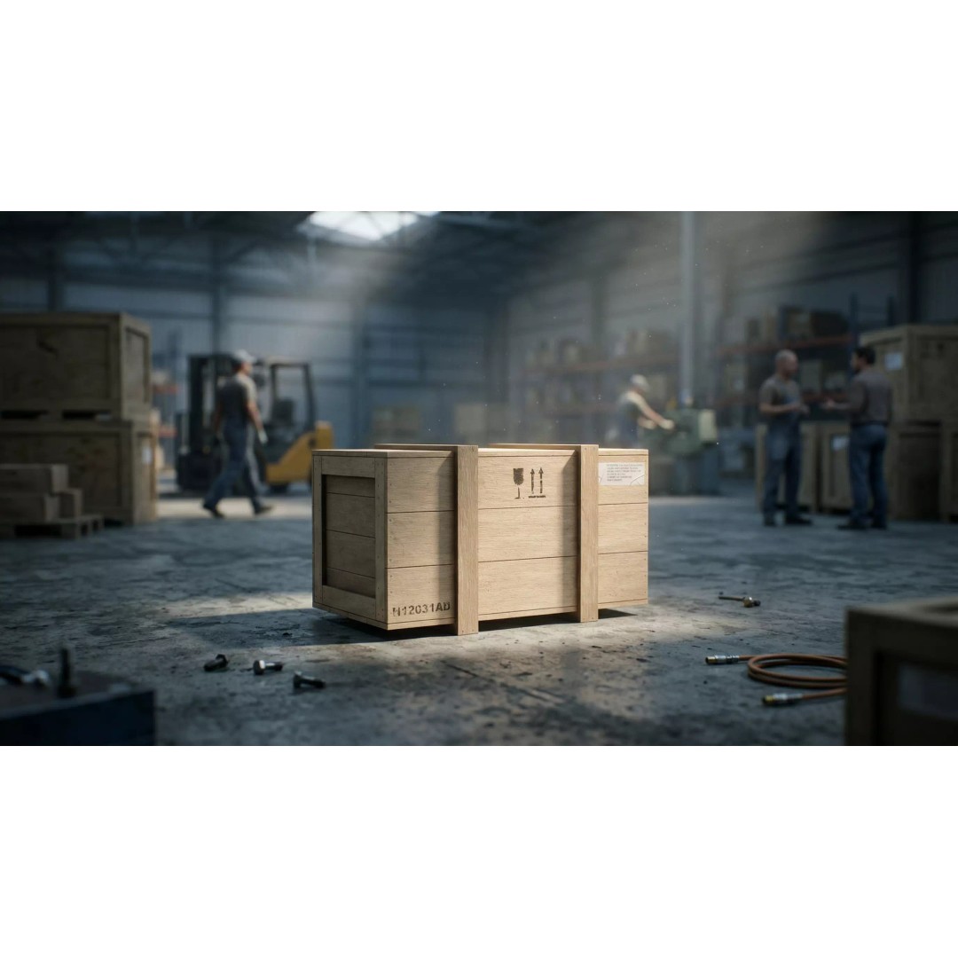 Medium Wooden Box 3D Model – Low Poly Game Asset, PBR Textures - View 29