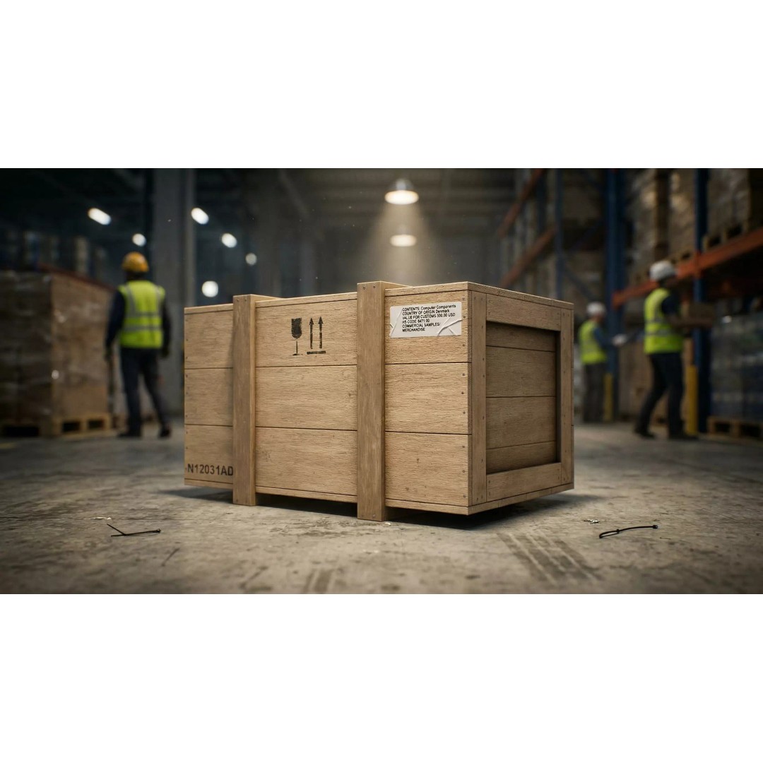 Medium Wooden Box 3D Model – Low Poly Game Asset, PBR Textures - View 3